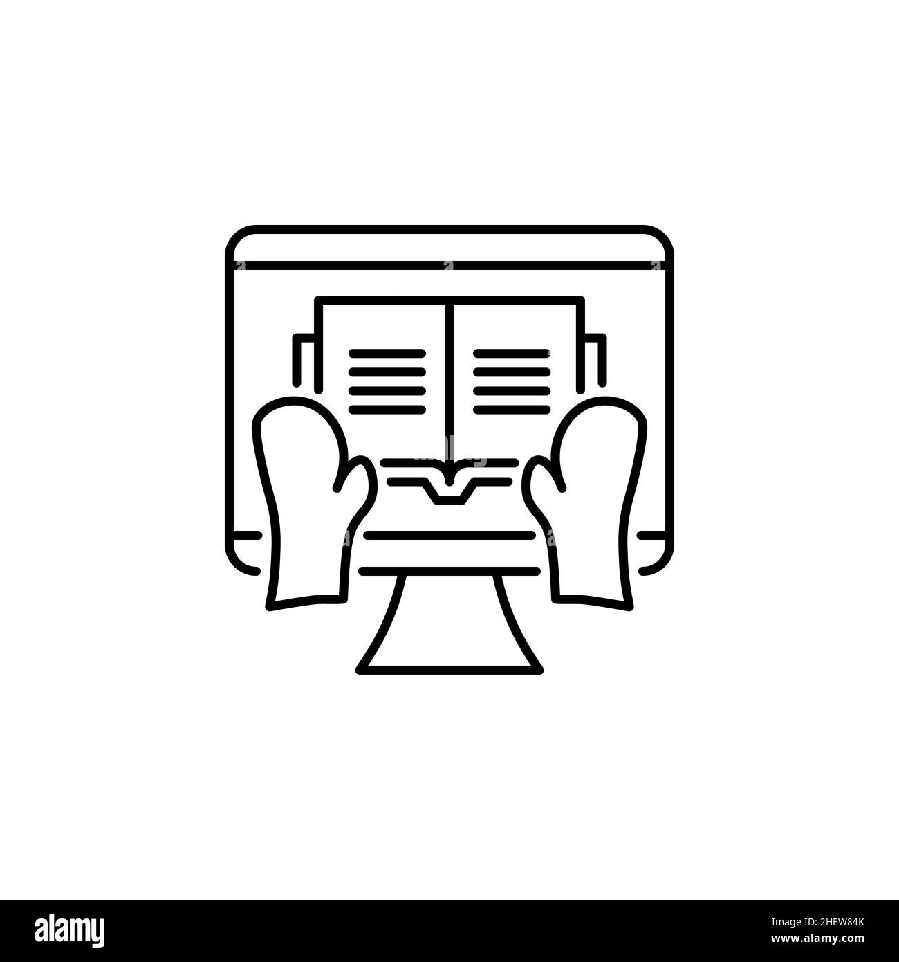 Icône de ligne d'apprentissage en ligne.Logo de programme d'éducation en ligne pour la conception de sites Web et les applications mobiles.Illustration vectorielle. Illustration de Vecteur