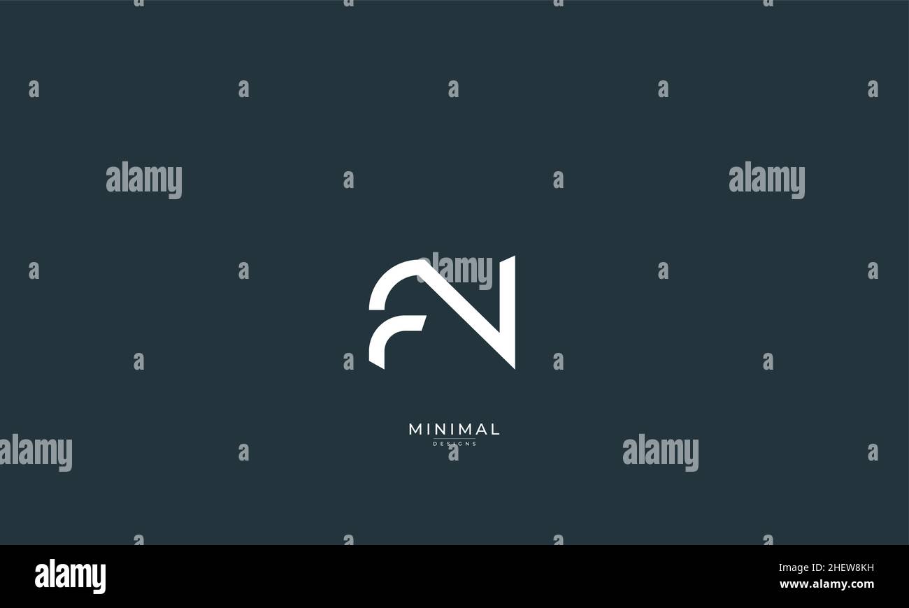 Lettre alphabétique icône logo FN Illustration de Vecteur