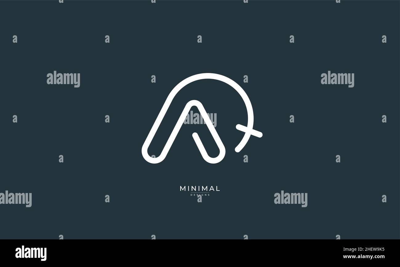 Lettre alphabétique icône logo AQ Illustration de Vecteur