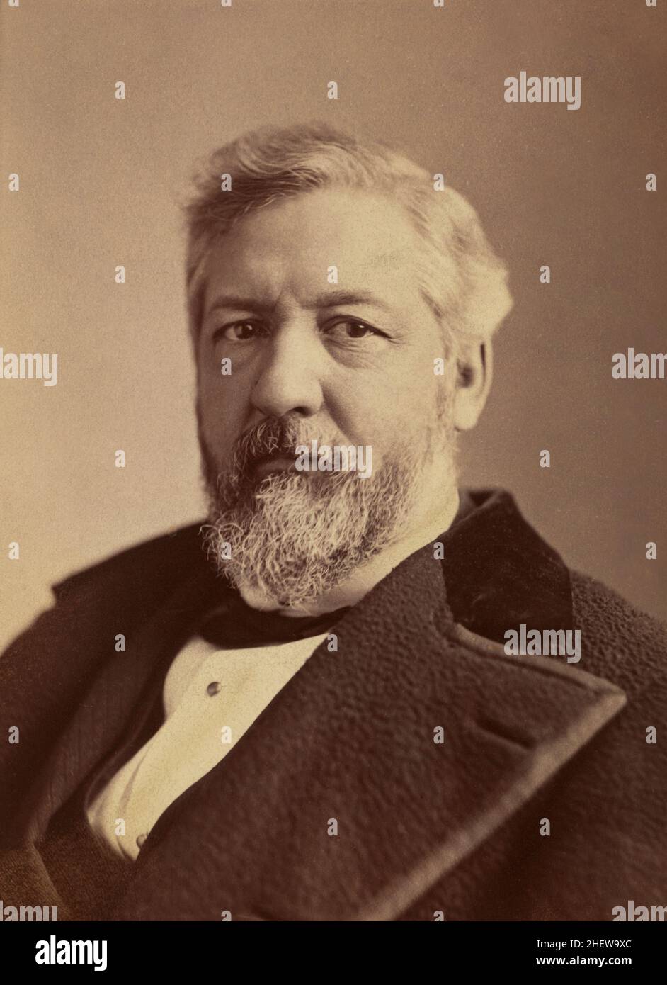 James G. Blaine (1830-1893), politicien républicain américain, a représenté le Maine à la Chambre des représentants des États-Unis 1863-76, a été président de la Chambre des représentants des États-Unis 1869-75, sénateur américain 1876-1881, secrétaire d'État des États-Unis 1881-81, 1889-92, chef et épaules Portrait, Napoléon Sarony, 1880 Banque D'Images