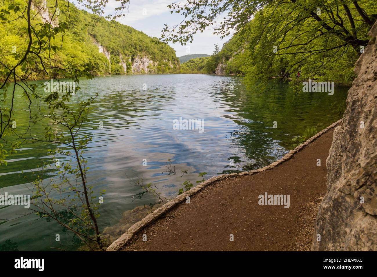 Lac Milanovac dans le parc national des lacs de Plitvice, Croatie Banque D'Images