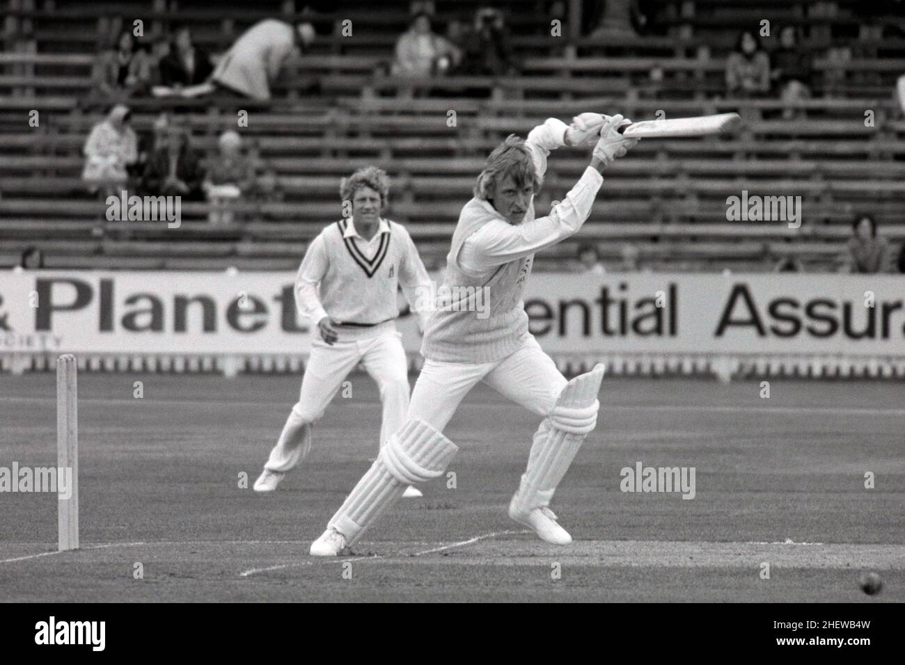 Stuart Turner batting pour Essex, Warwickshire vs Essex, John Player League, au terrain de cricket d'Edgbaston, Birmingham, Angleterre Dimanche, 26th juin 1977 Banque D'Images