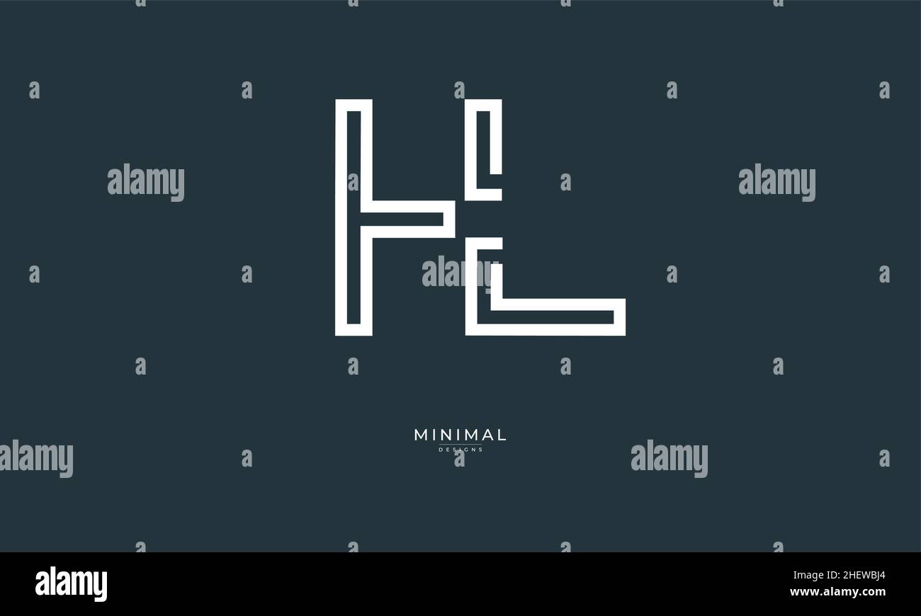 Lettre alphabétique logo HL Illustration de Vecteur