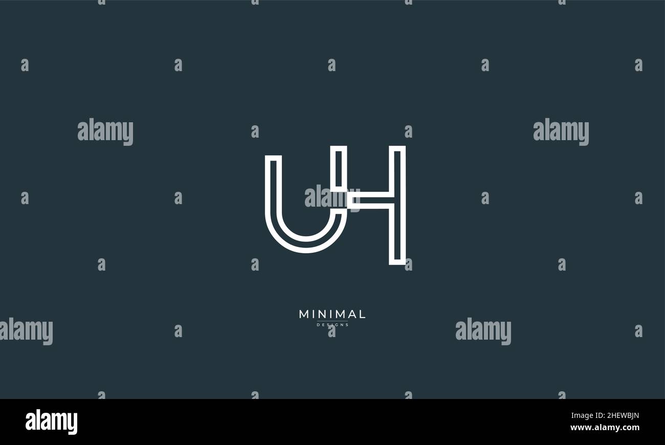 Lettre alphabet icône logo UH Illustration de Vecteur