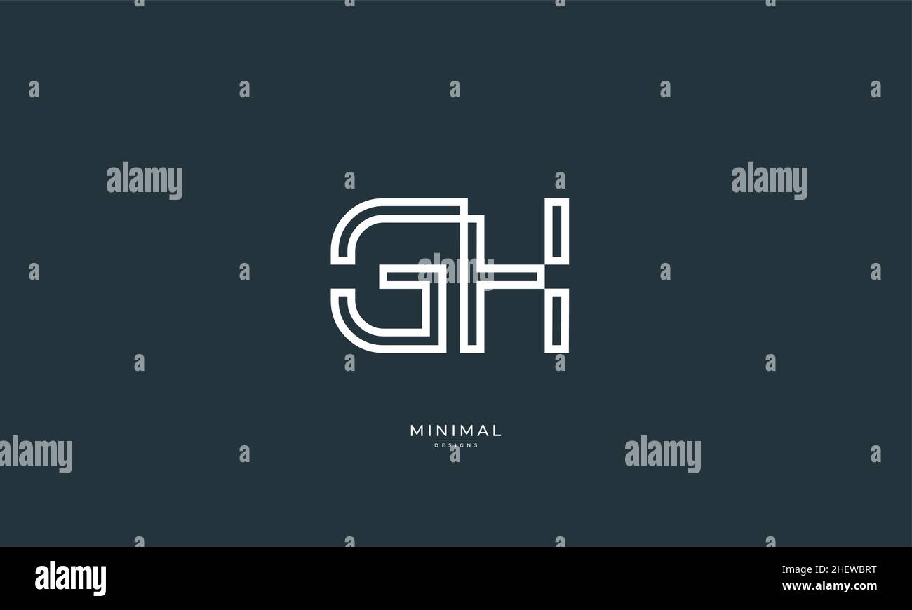 Lettre alphabet icône logo GH Illustration de Vecteur
