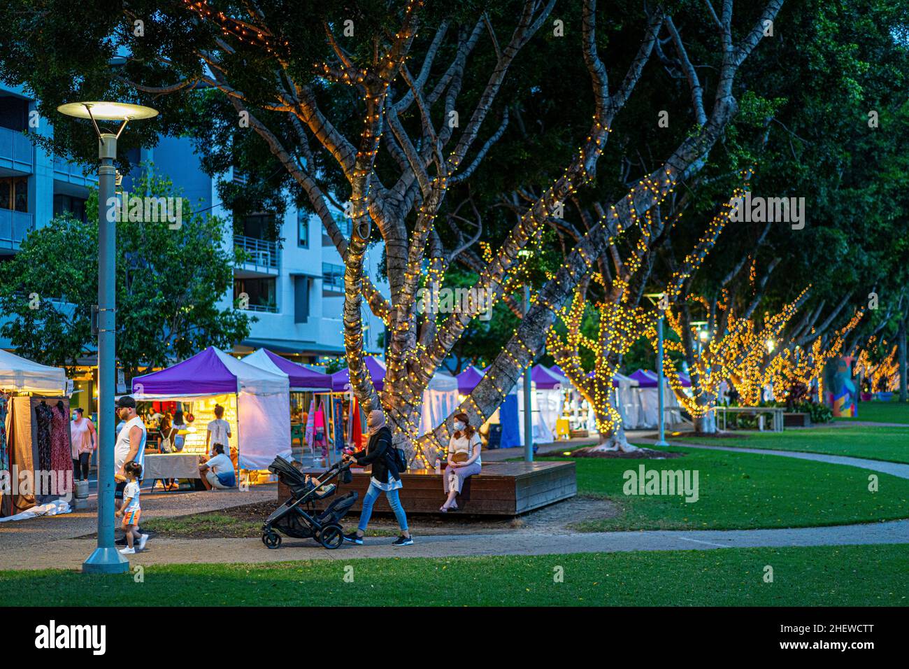 Les marchés collectifs, Stanley Street, Southbank Parklands, Brisbane, Queensland,Australie Banque D'Images