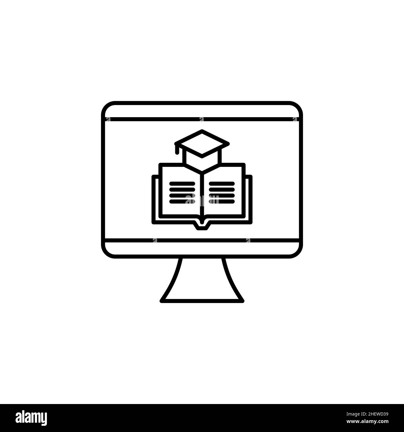 Icône de ligne d'apprentissage en ligne.Logo de programme d'éducation en ligne pour la conception de sites Web et les applications mobiles.Illustration vectorielle. Illustration de Vecteur
