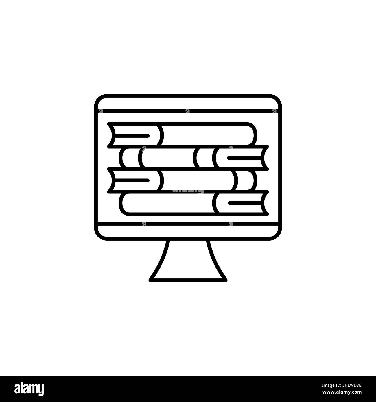 Icône de ligne d'apprentissage en ligne.Logo de programme d'éducation en ligne pour la conception de sites Web et les applications mobiles.Illustration vectorielle. Illustration de Vecteur