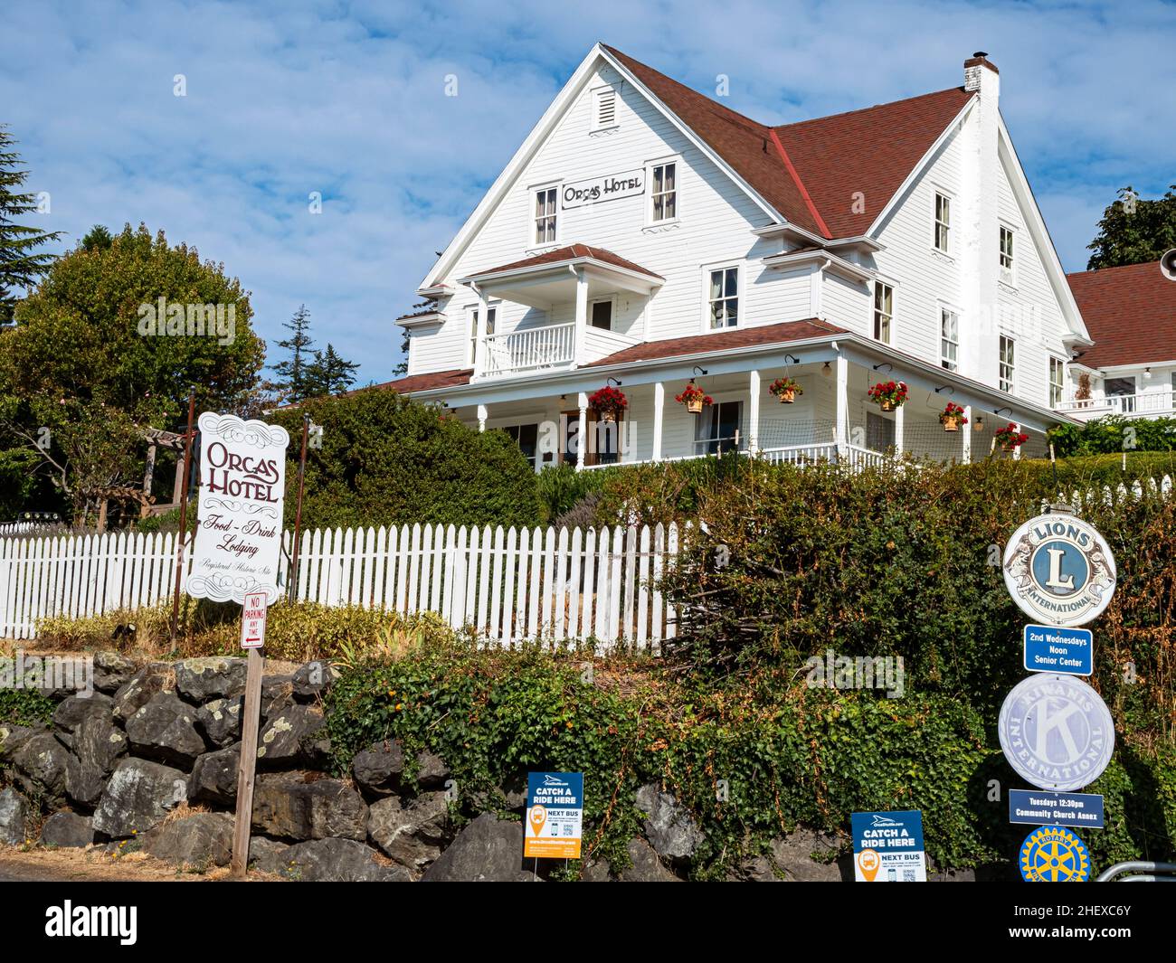 WA21095-00...WASHINGTON - l'hôtel Orcas situé dans le village d'Orcas sur l'île d'Orcas. Banque D'Images