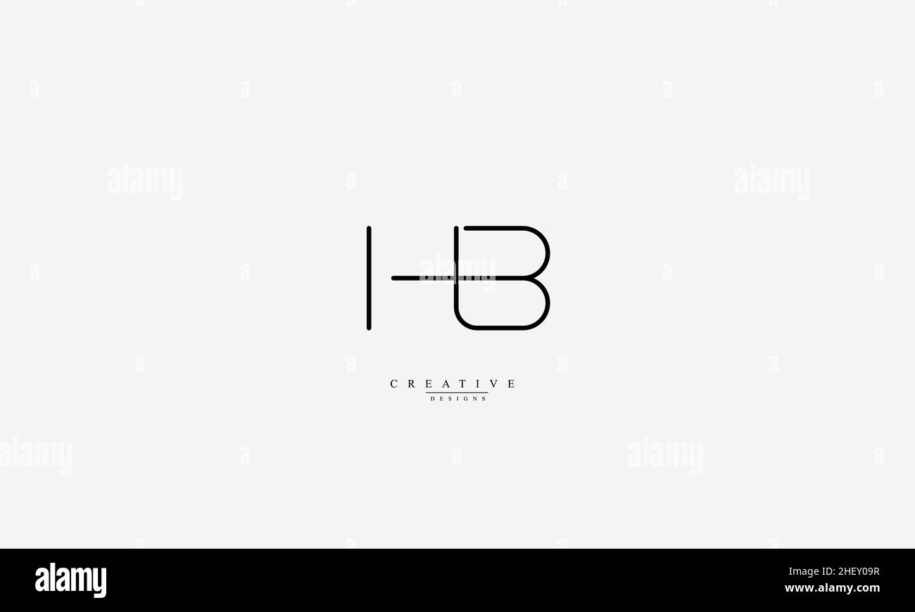 Modèle de conception de logo HB BH H B vectoriel Illustration de Vecteur
