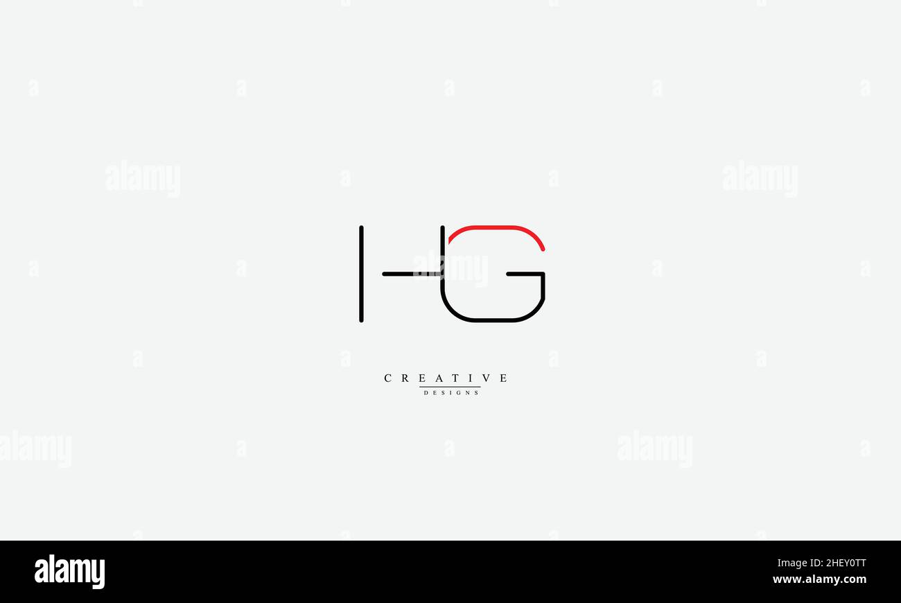 MODÈLE DE conception du logo vectoriel HG GH H G. Illustration de Vecteur