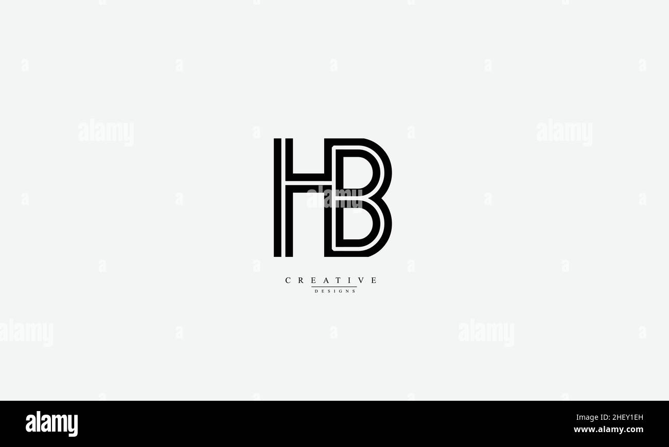 Modèle de conception de logo HB BH H B vectoriel Illustration de Vecteur