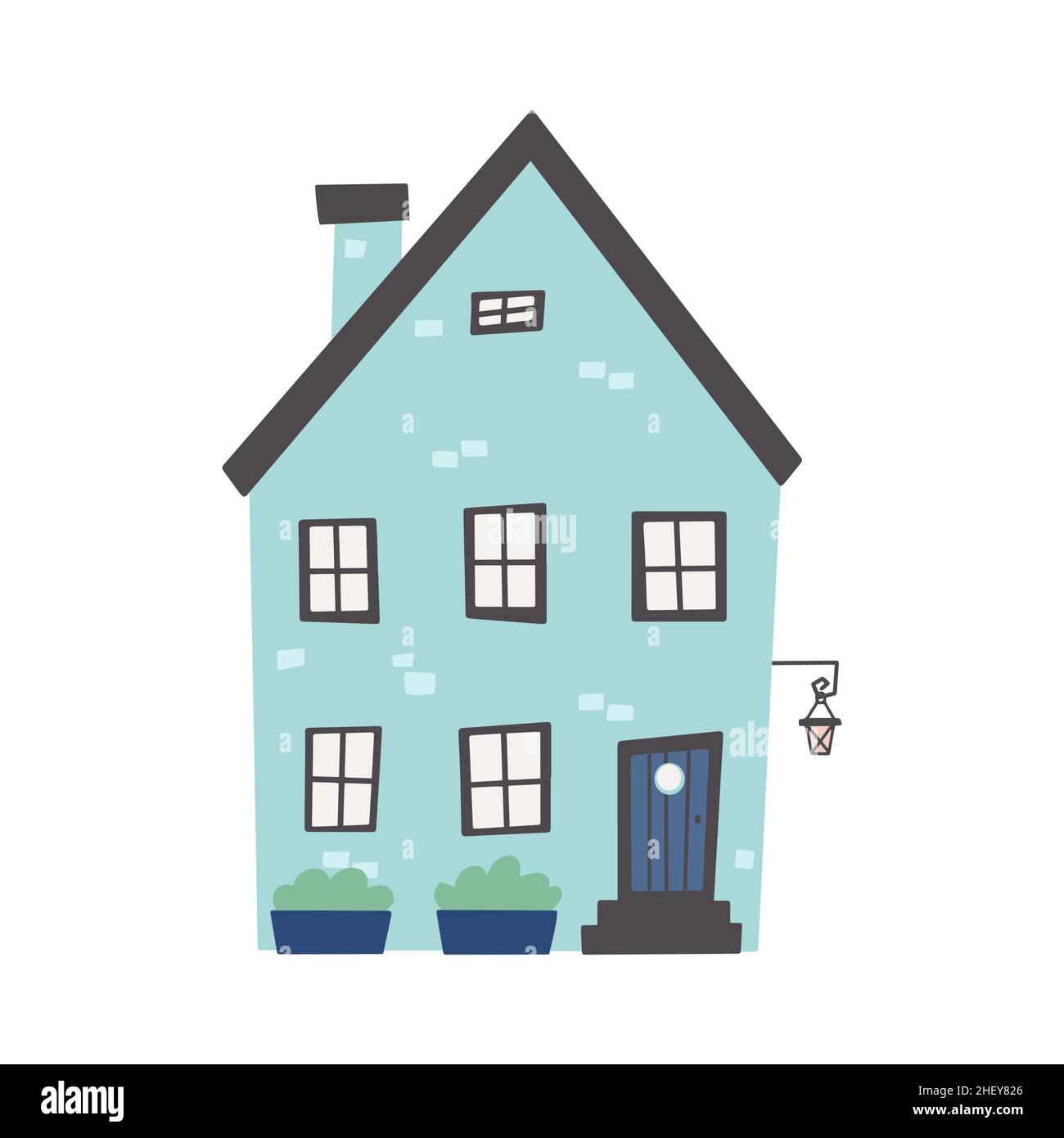 Jolie maison colorée vecteur coloré illustration plate. Illustration de Vecteur