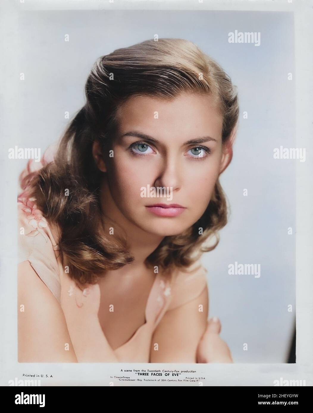 Joanne Woodward dans les trois visages d'Eve, photo publicitaire colorisée Banque D'Images