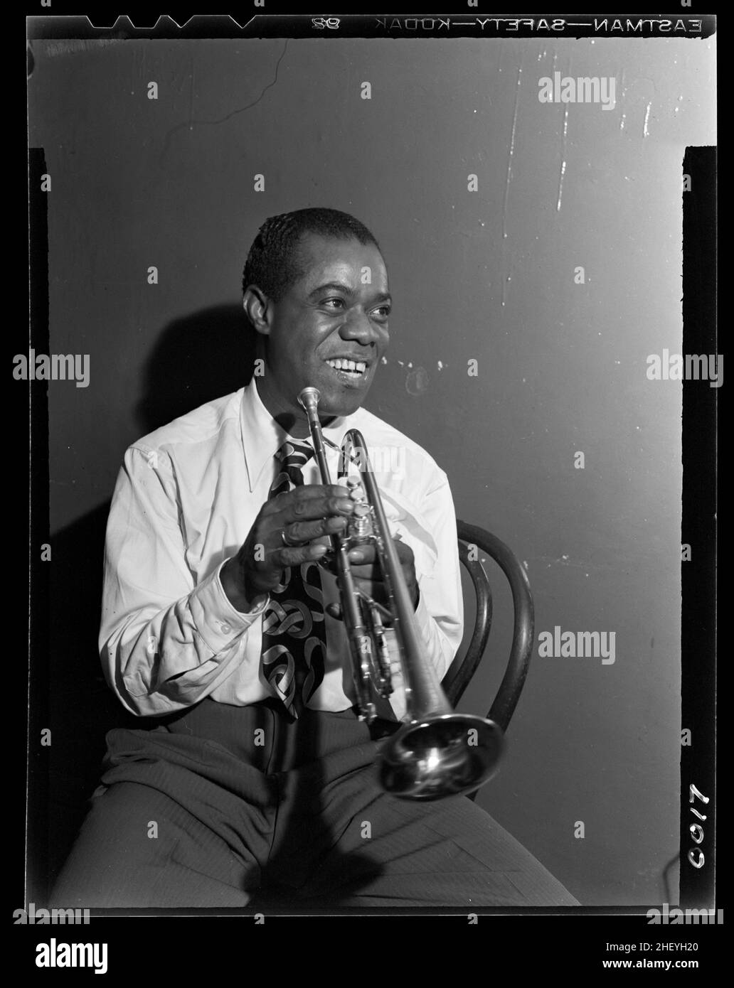 Portrait de Louis Armstrong, Aquarium, New York, New York, NY.Juillet 1946.Photo de William Gottlieb. Banque D'Images