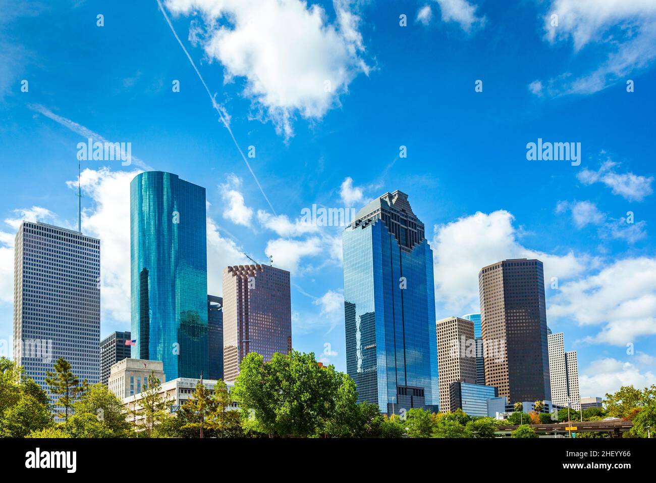 Horizon de Houston, Texas en journée Banque D'Images