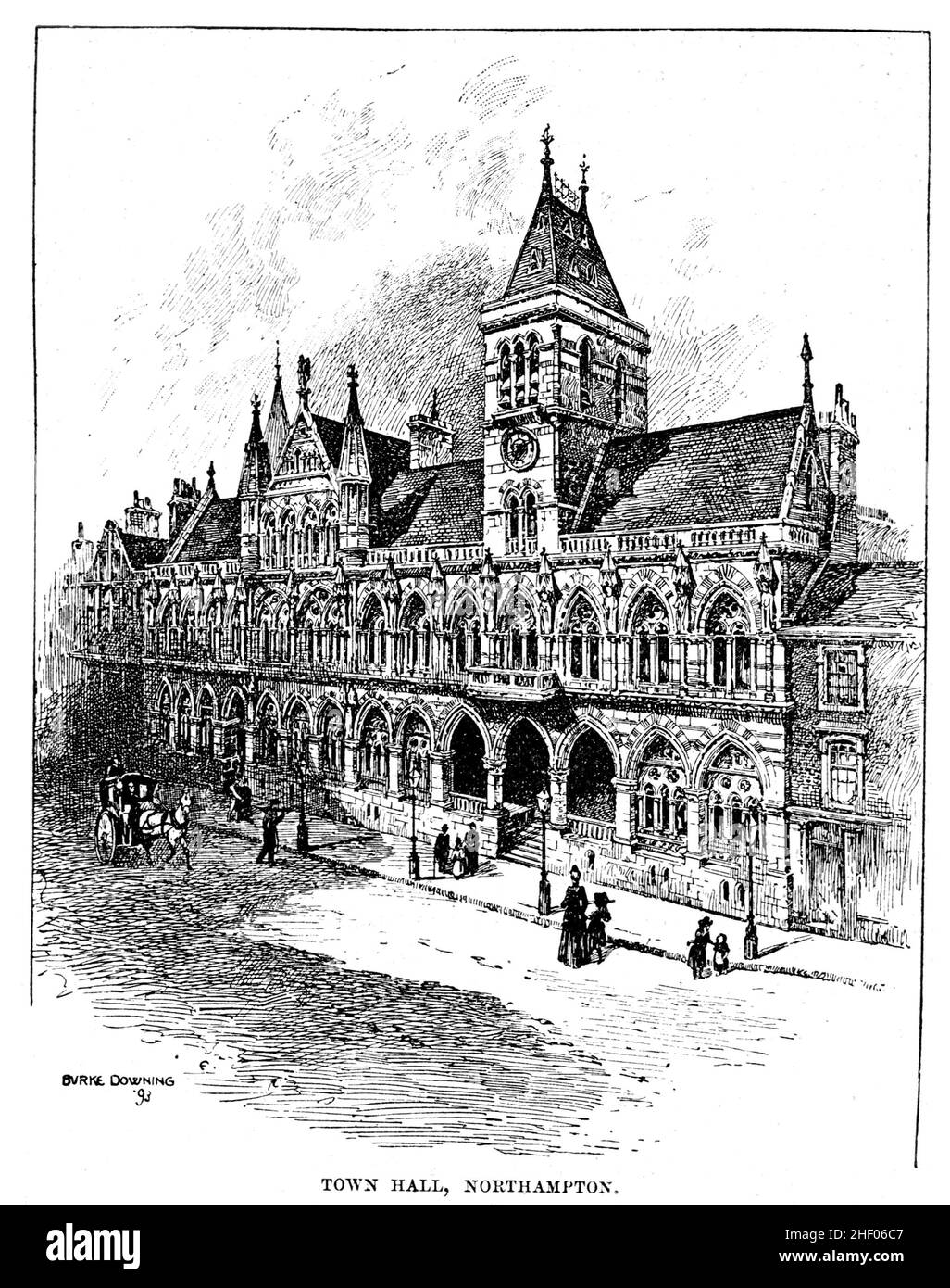 Hôtel de ville de Northampton, Circa 1882 Banque D'Images
