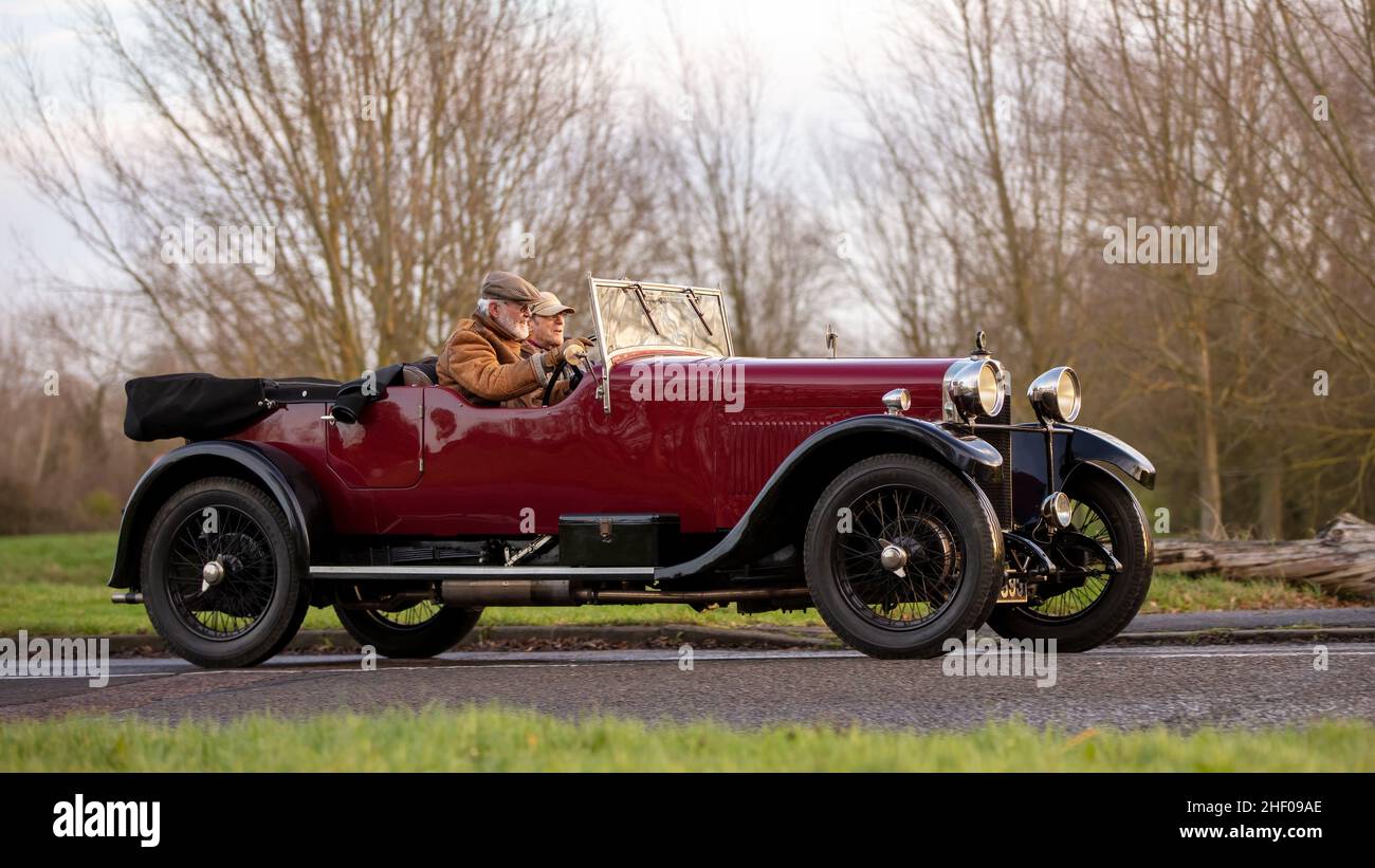 1927 voiture d'époque Sunbeam en profil Banque D'Images