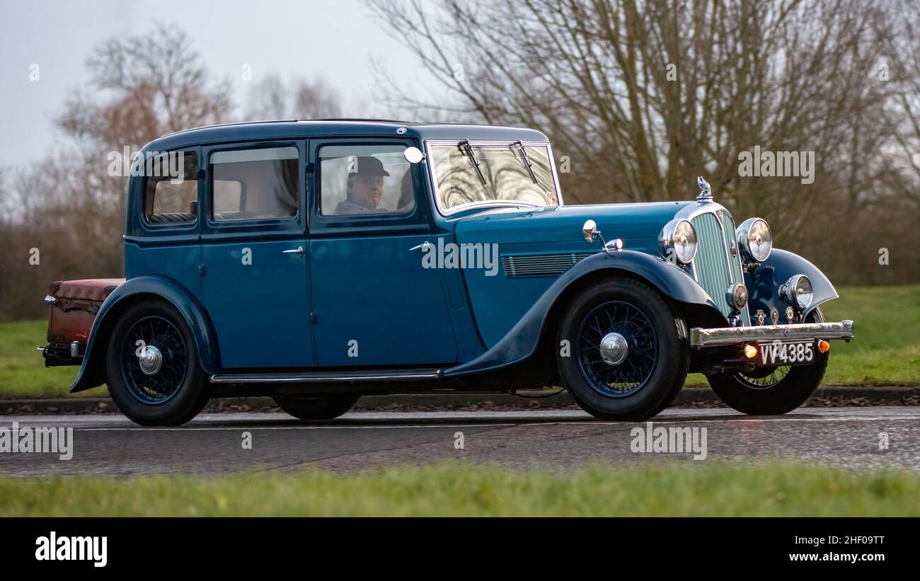 Voiture d'époque Blue Rover 1936 Banque D'Images