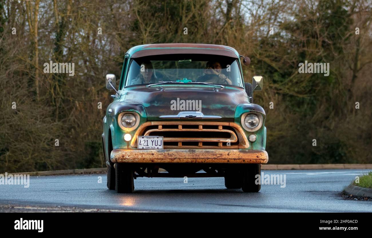 T-shirt Classique Chevrolet 3100 1957 - Motif Patriotique, Coton Doux, Unisexe