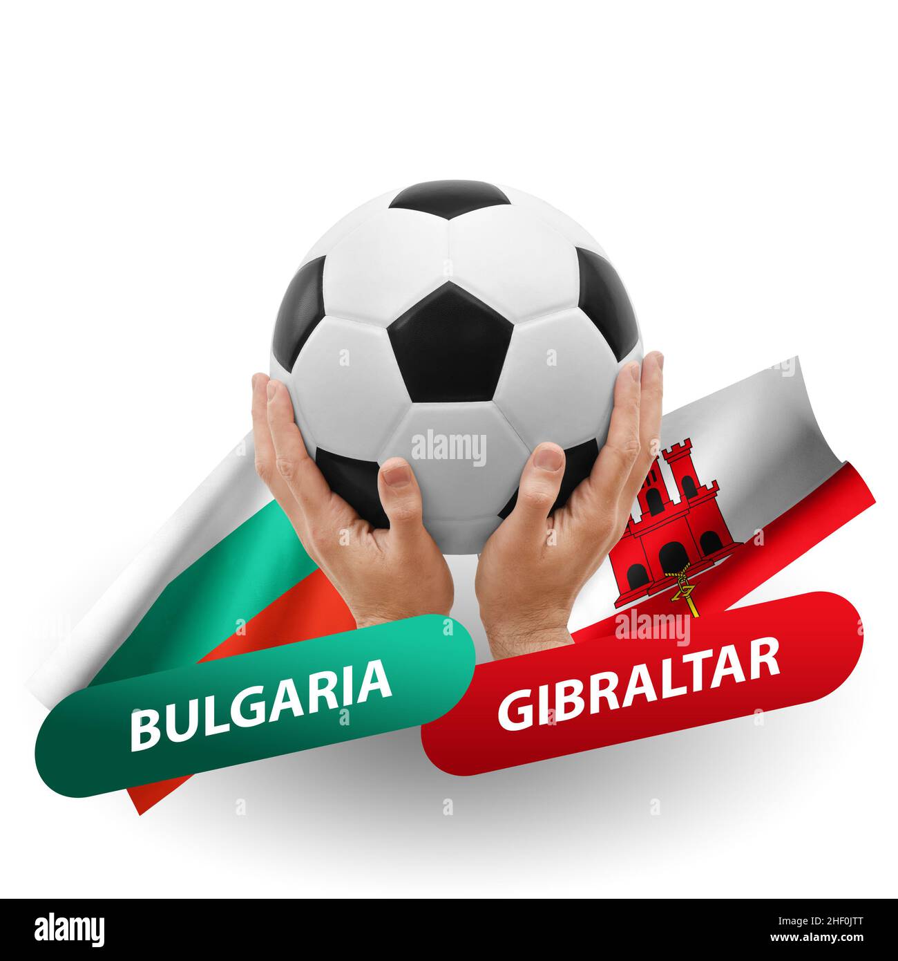 Match de football, équipes nationales bulgarie contre gibraltar Banque D'Images