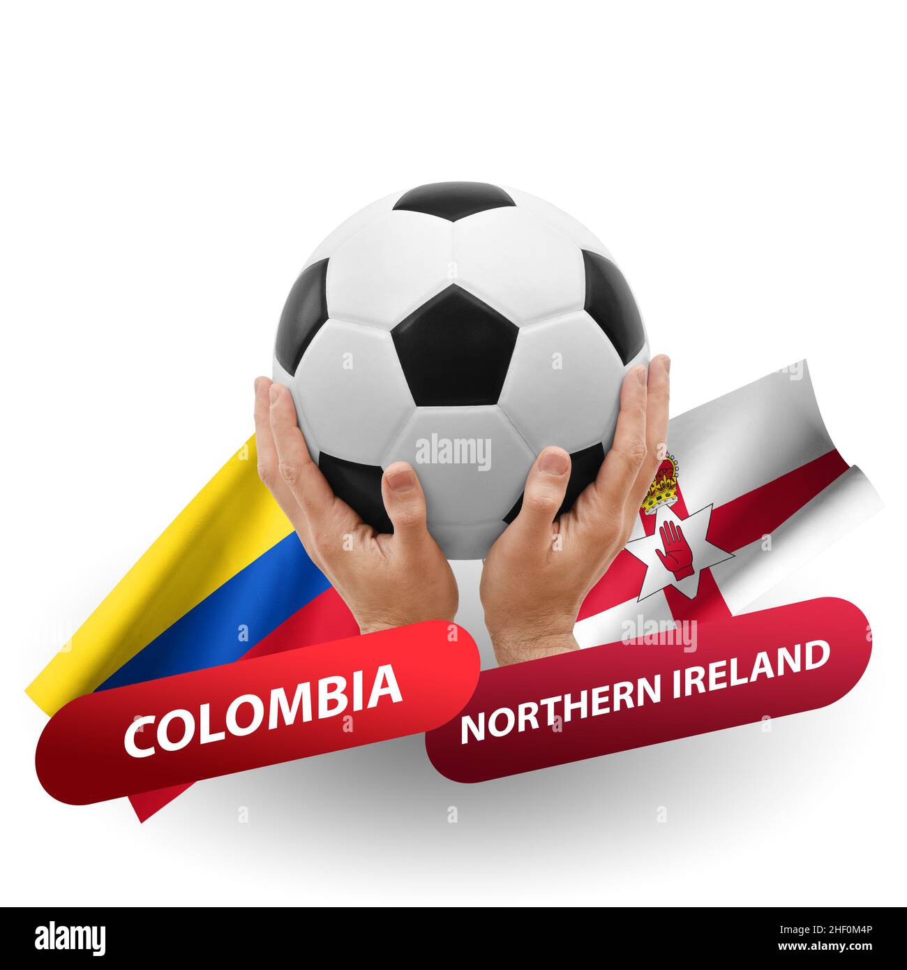 Match de football, équipes nationales colombie contre Irlande du Nord Banque D'Images