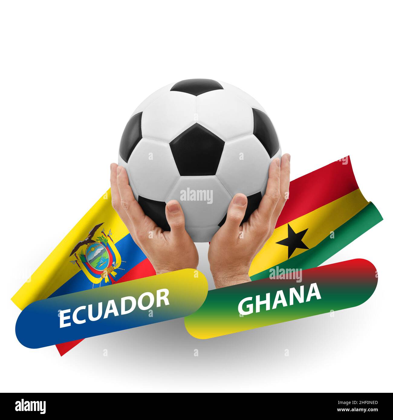 Match de football, équipes nationales equateur contre ghana Banque D'Images