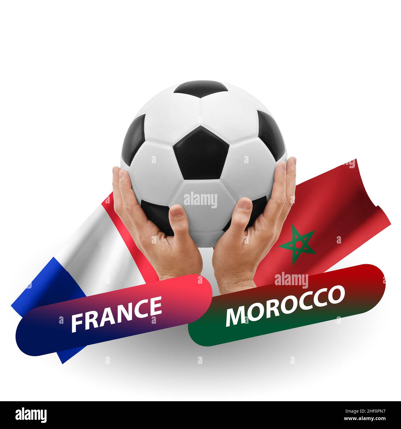 Match de football, équipes nationales france contre maroc Banque D'Images