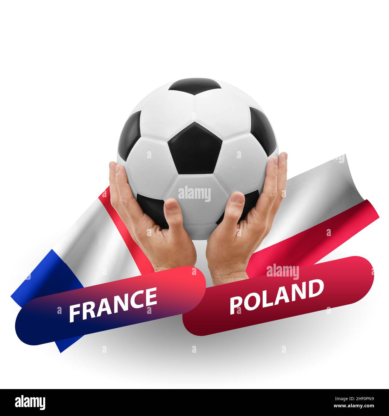 Match de football, équipes nationales france contre pologne Banque D'Images