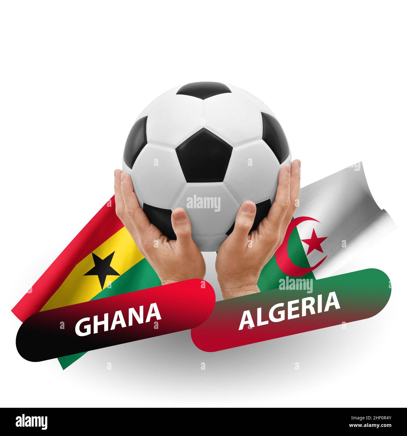 Match de football, équipes nationales ghana contre algérie Banque D'Images