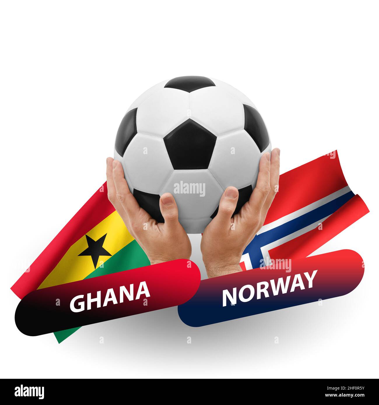 Match de football, équipes nationales ghana contre norvège Banque D'Images