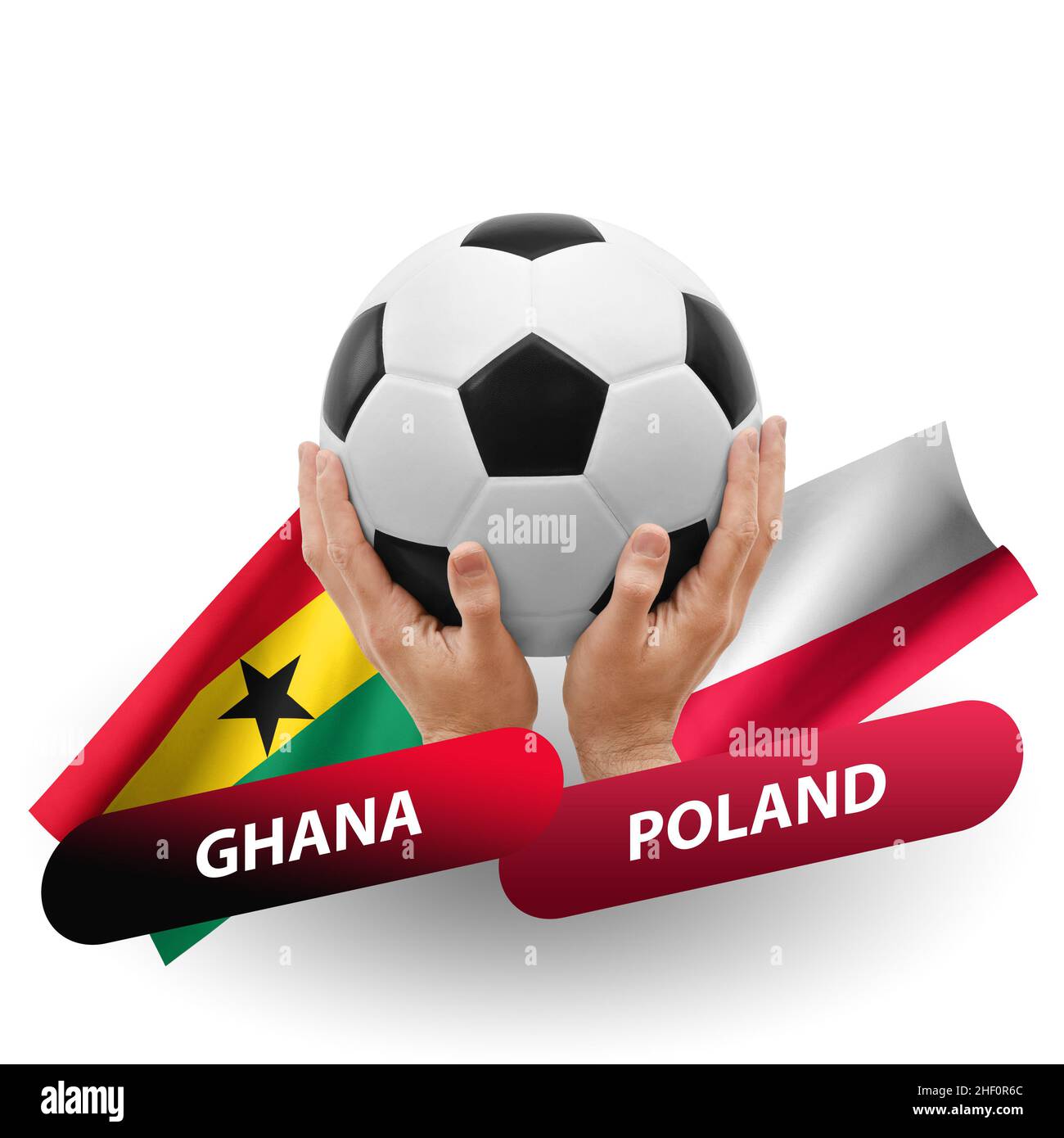 Match de football, équipes nationales ghana contre pologne Banque D'Images