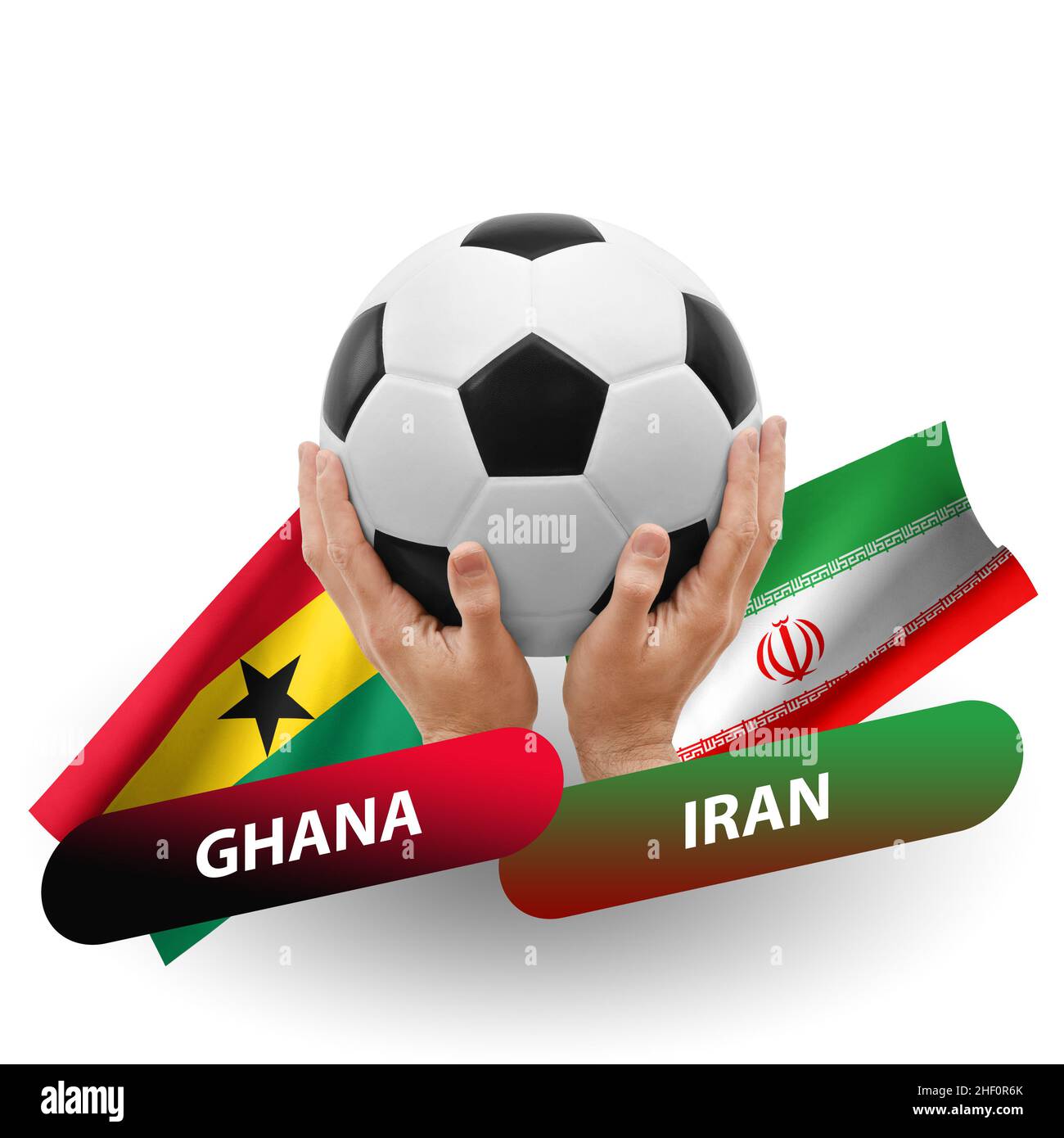 Match de football, équipes nationales ghana contre iran Banque D'Images