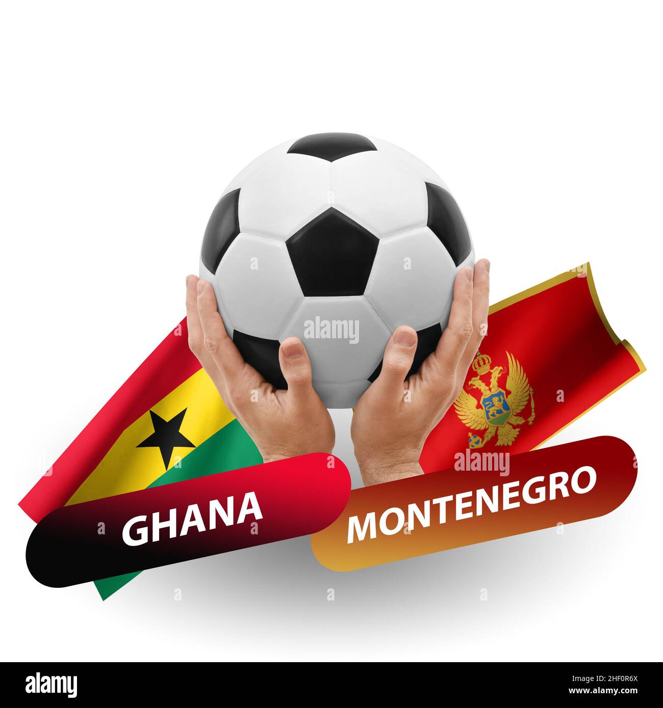 Match de football, équipes nationales ghana contre monténégro Banque D'Images