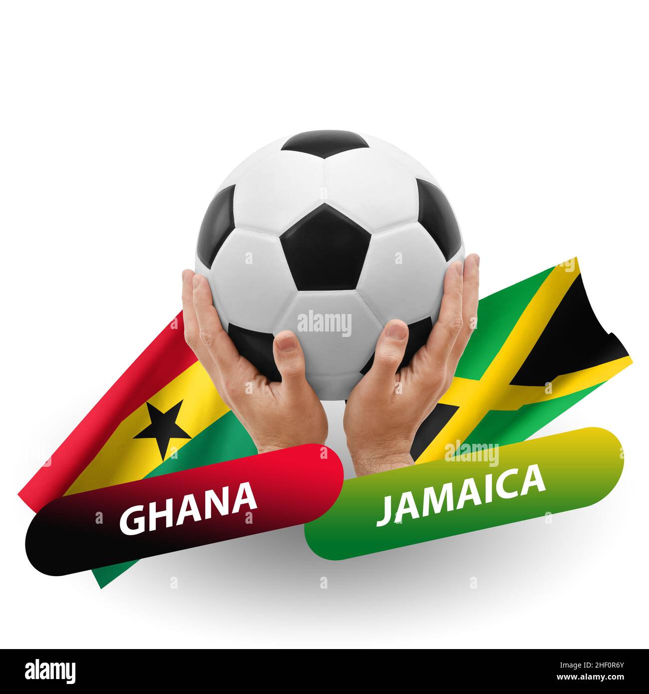 Match de football, équipes nationales ghana contre jamaïque Banque D'Images