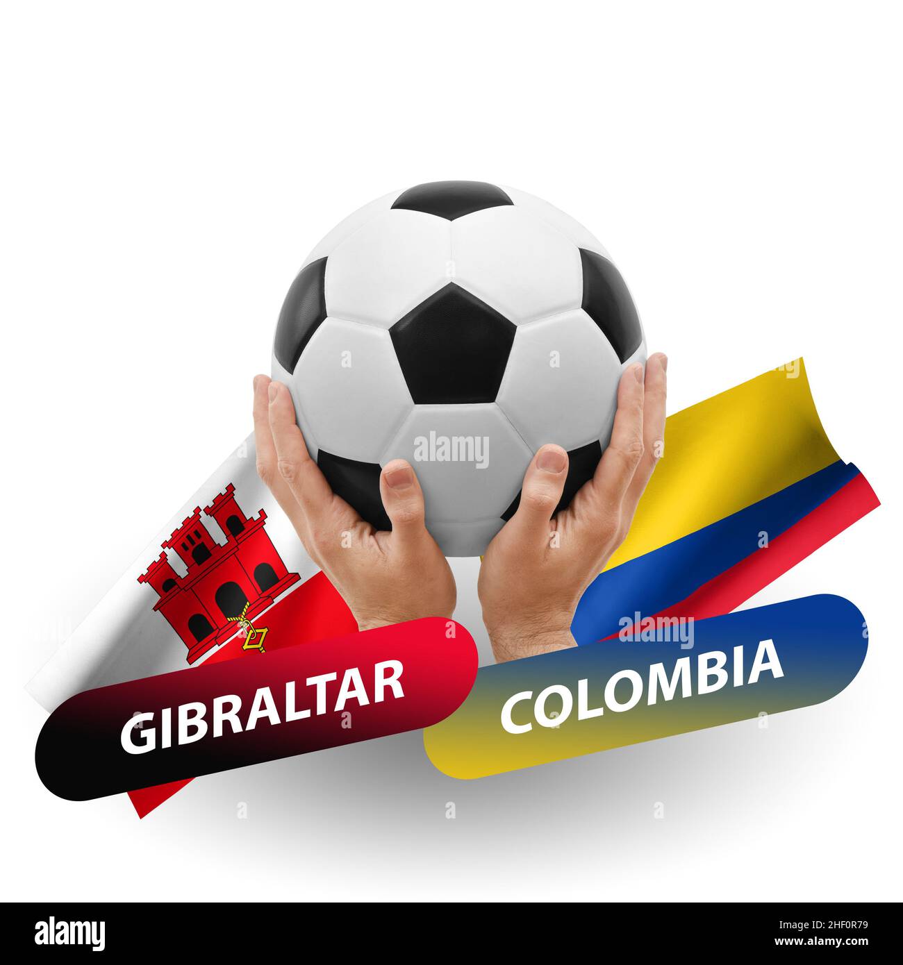 Match de football, équipes nationales gibraltar contre colombie Banque D'Images