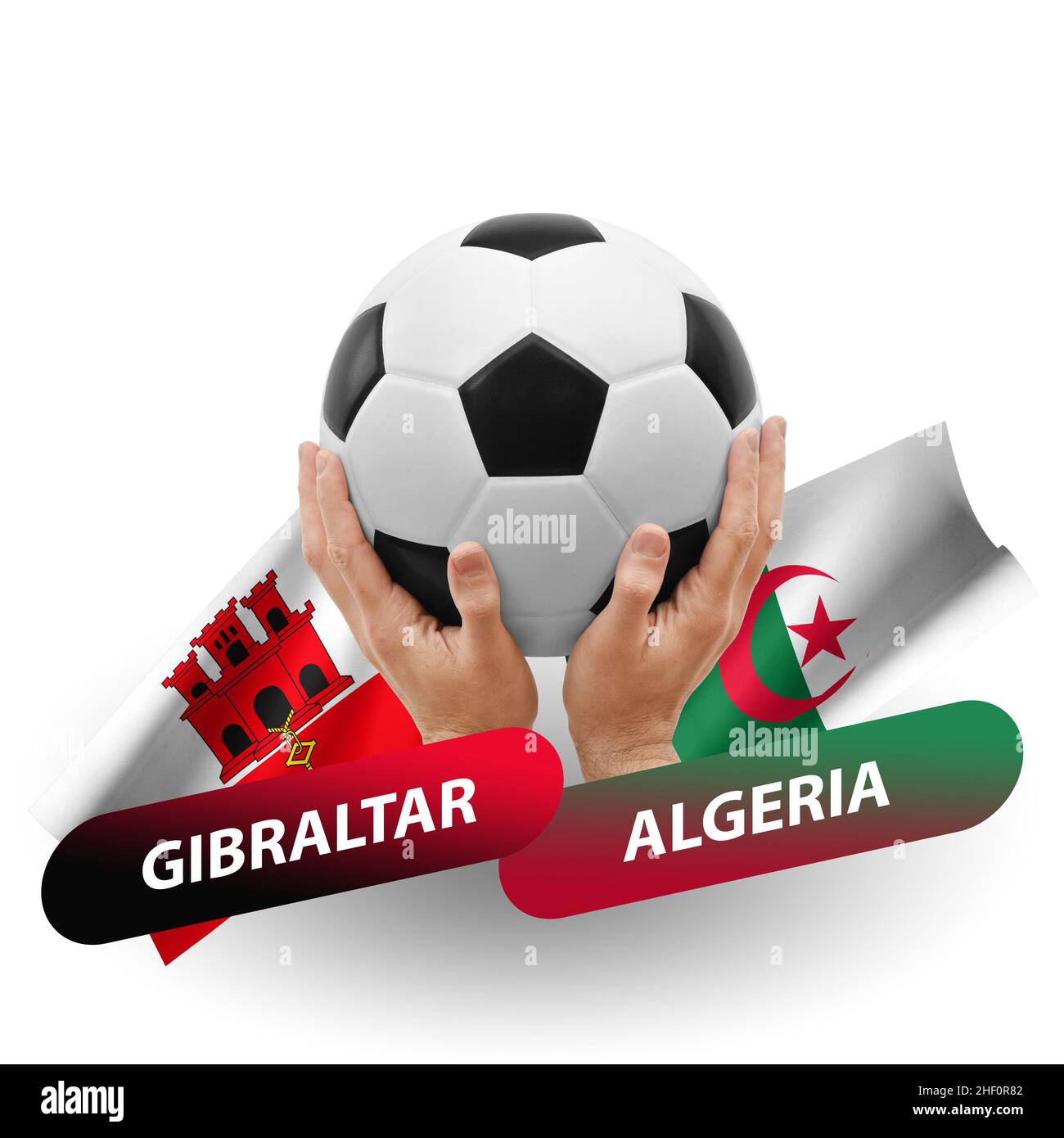 Match de football, équipes nationales gibraltar contre algérie Banque D'Images