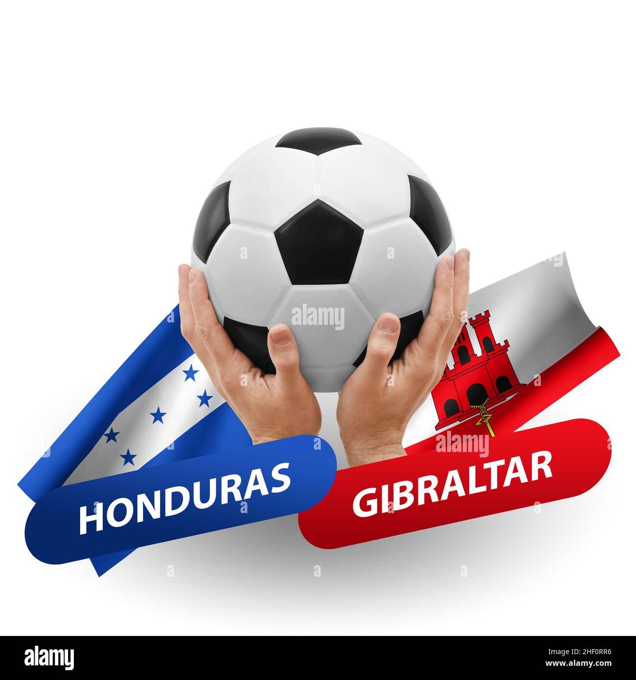 Match de football, équipes nationales honduras contre gibraltar Banque D'Images