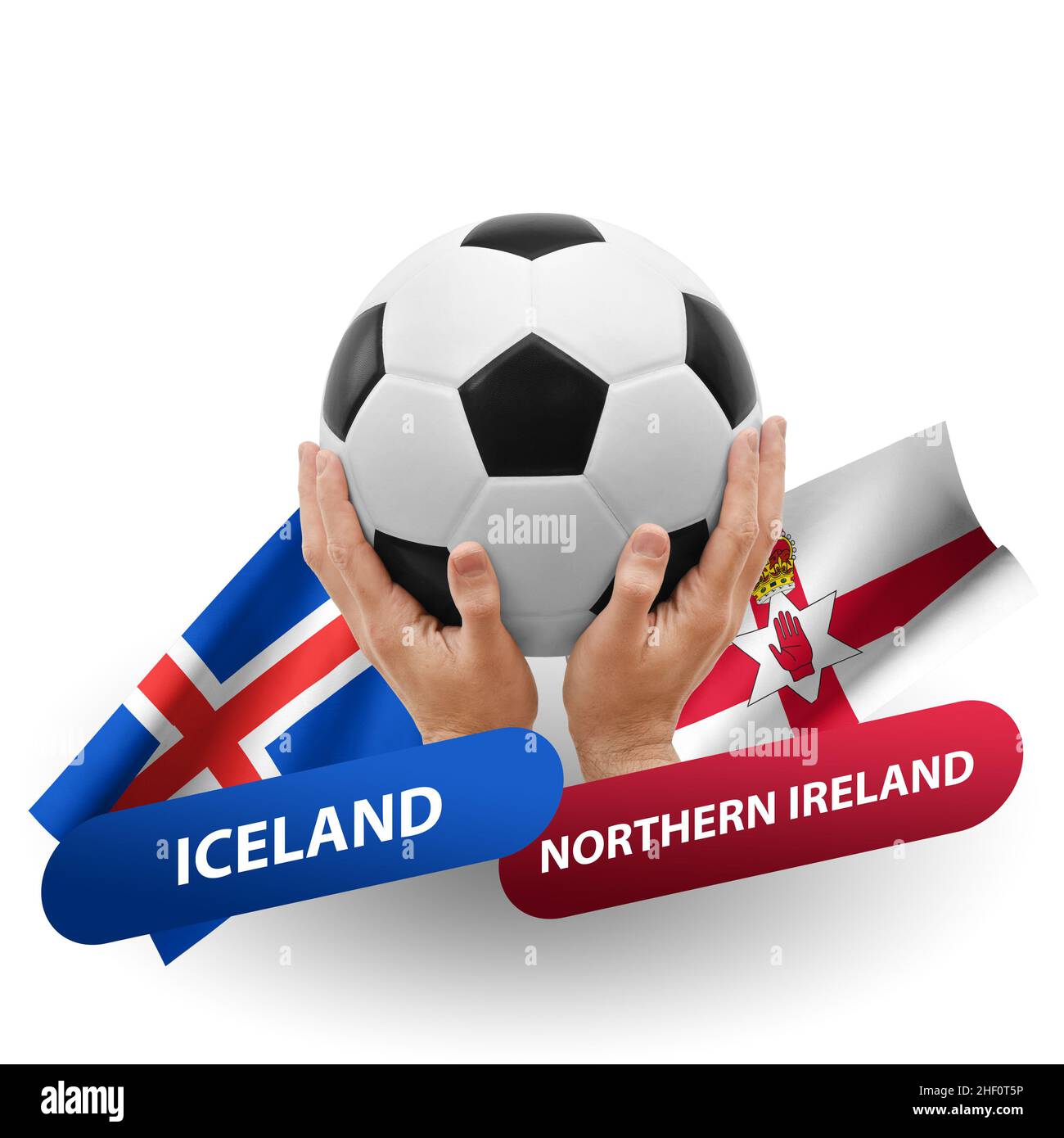 Match de football, équipes nationales islande contre Irlande du Nord Banque D'Images