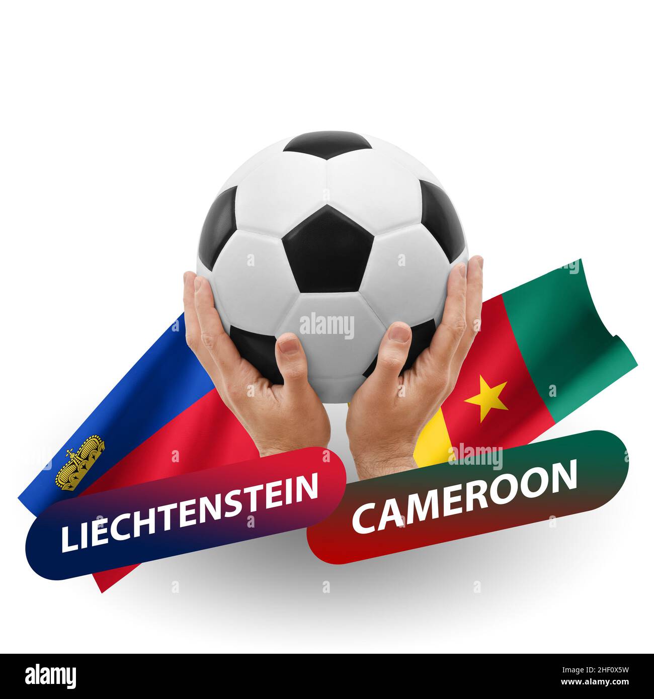 Match de football, équipes nationales liechtenstein contre cameroun Banque D'Images