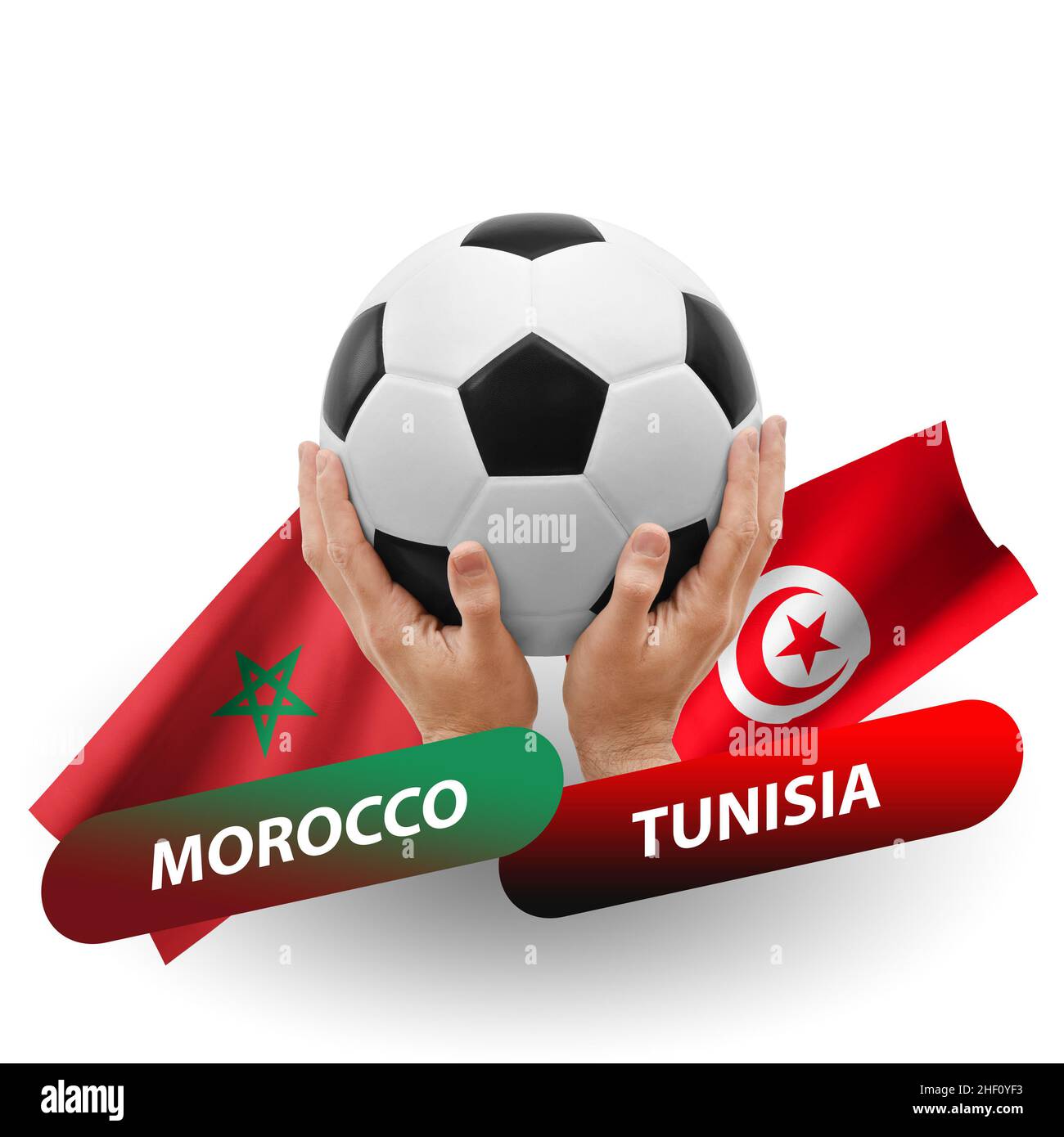 Match de football, équipes nationales maroc contre tunisie Banque D'Images