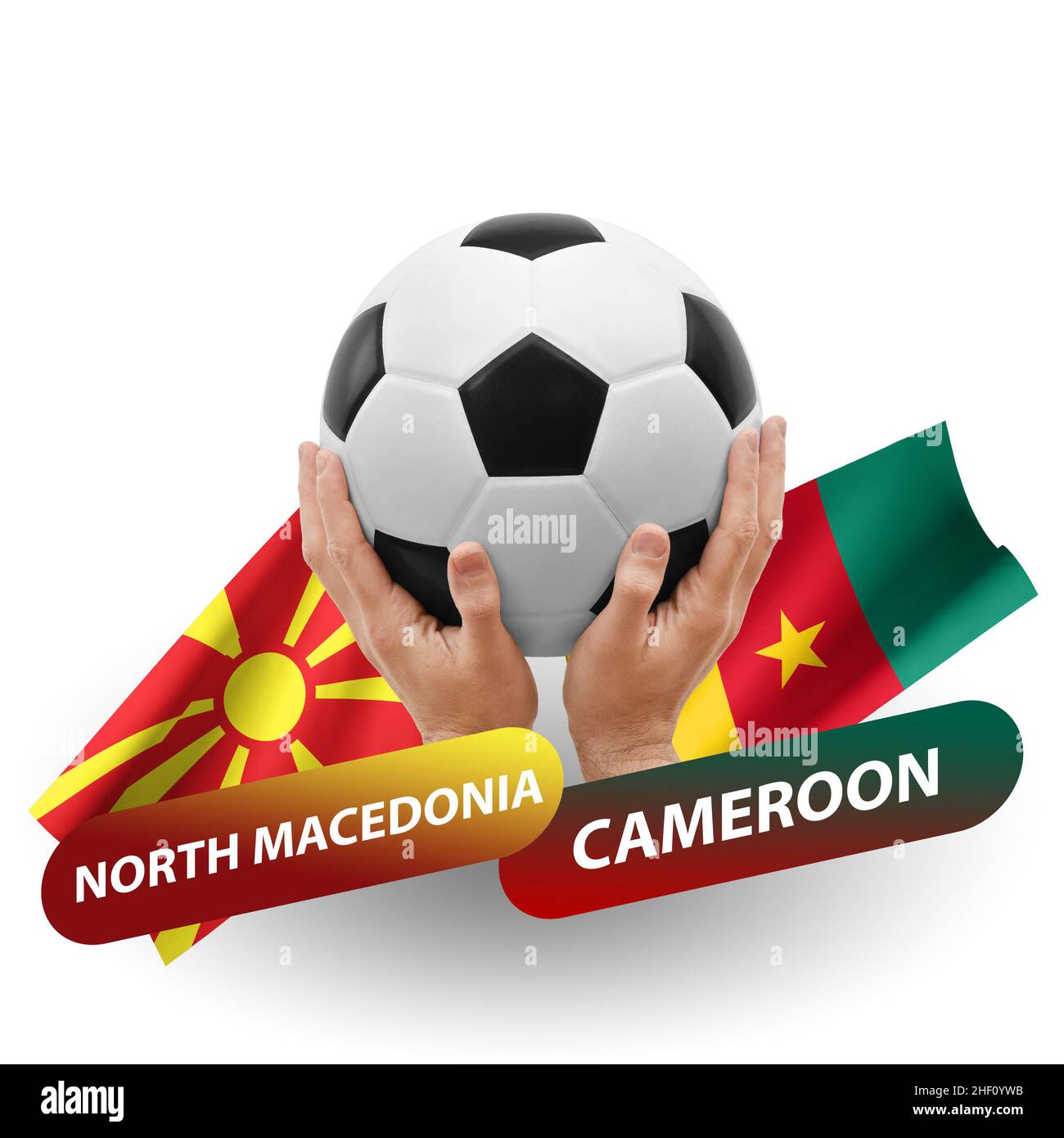 Match de football, équipes nationales nord de la macédoine contre cameroun Banque D'Images