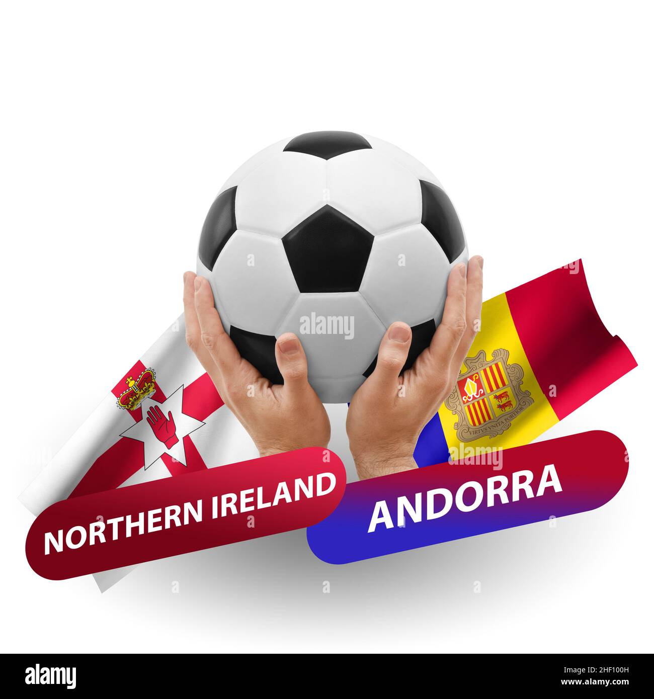 Match de football, équipes nationales Irlande du Nord contre andorre Banque D'Images