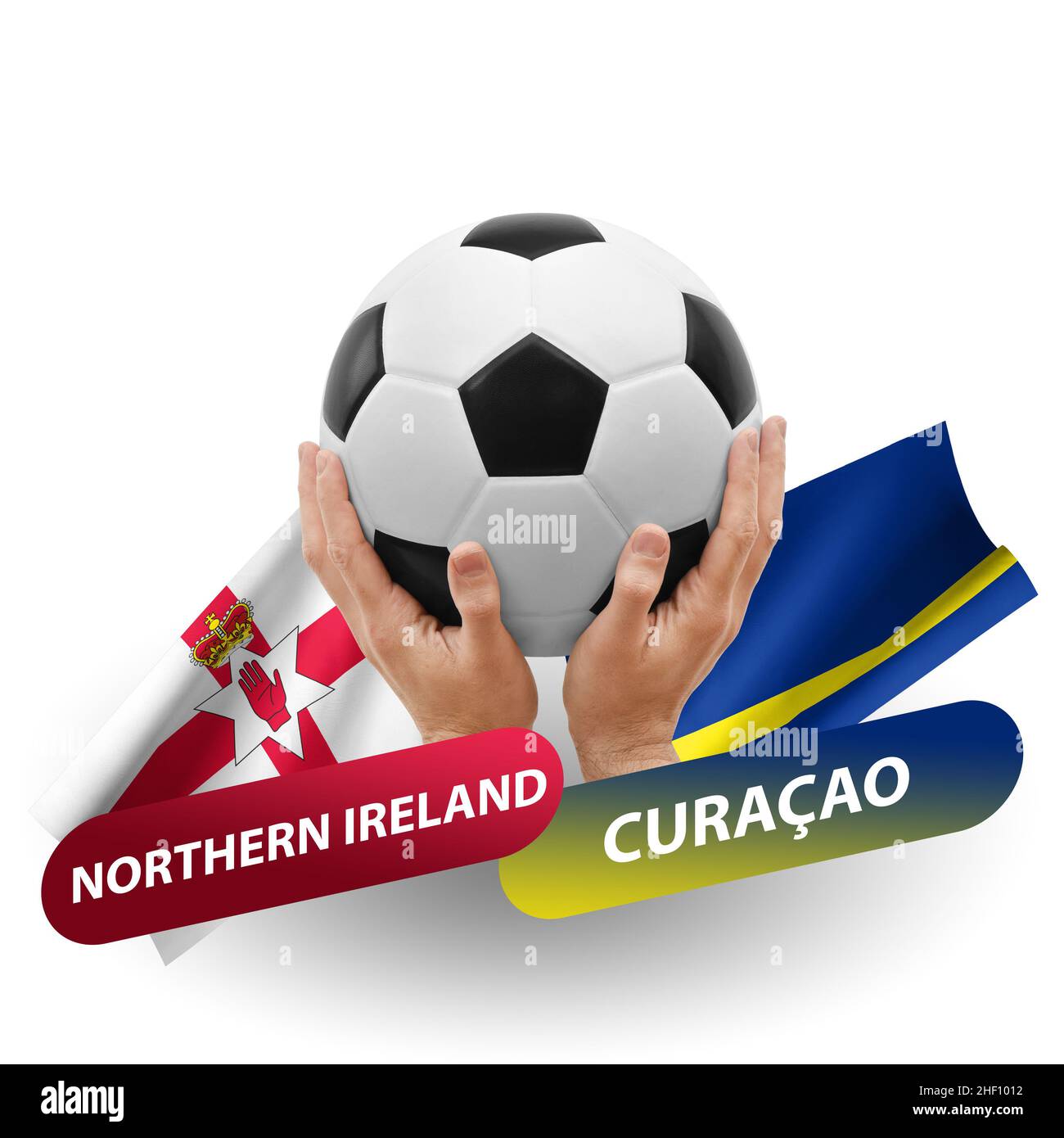 Match de football, équipes nationales Irlande du Nord contre curaçao Banque D'Images