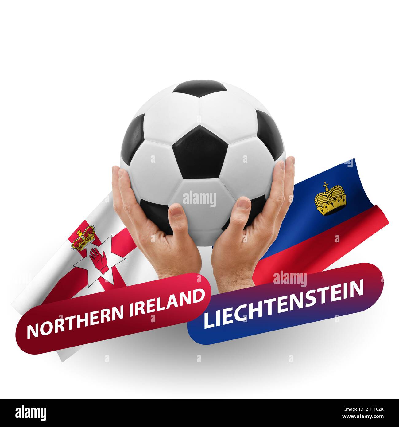 Match de football, équipes nationales Irlande du Nord contre liechtenstein Banque D'Images