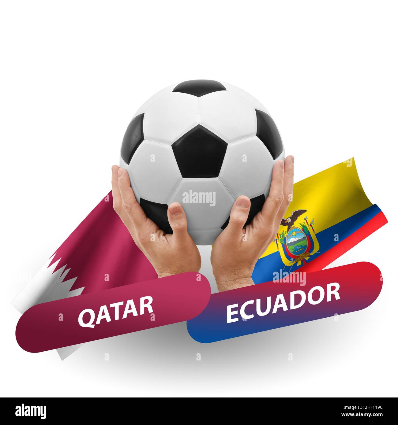 Match de football, équipes nationales qatar vs equateur Photo Stock - Alamy