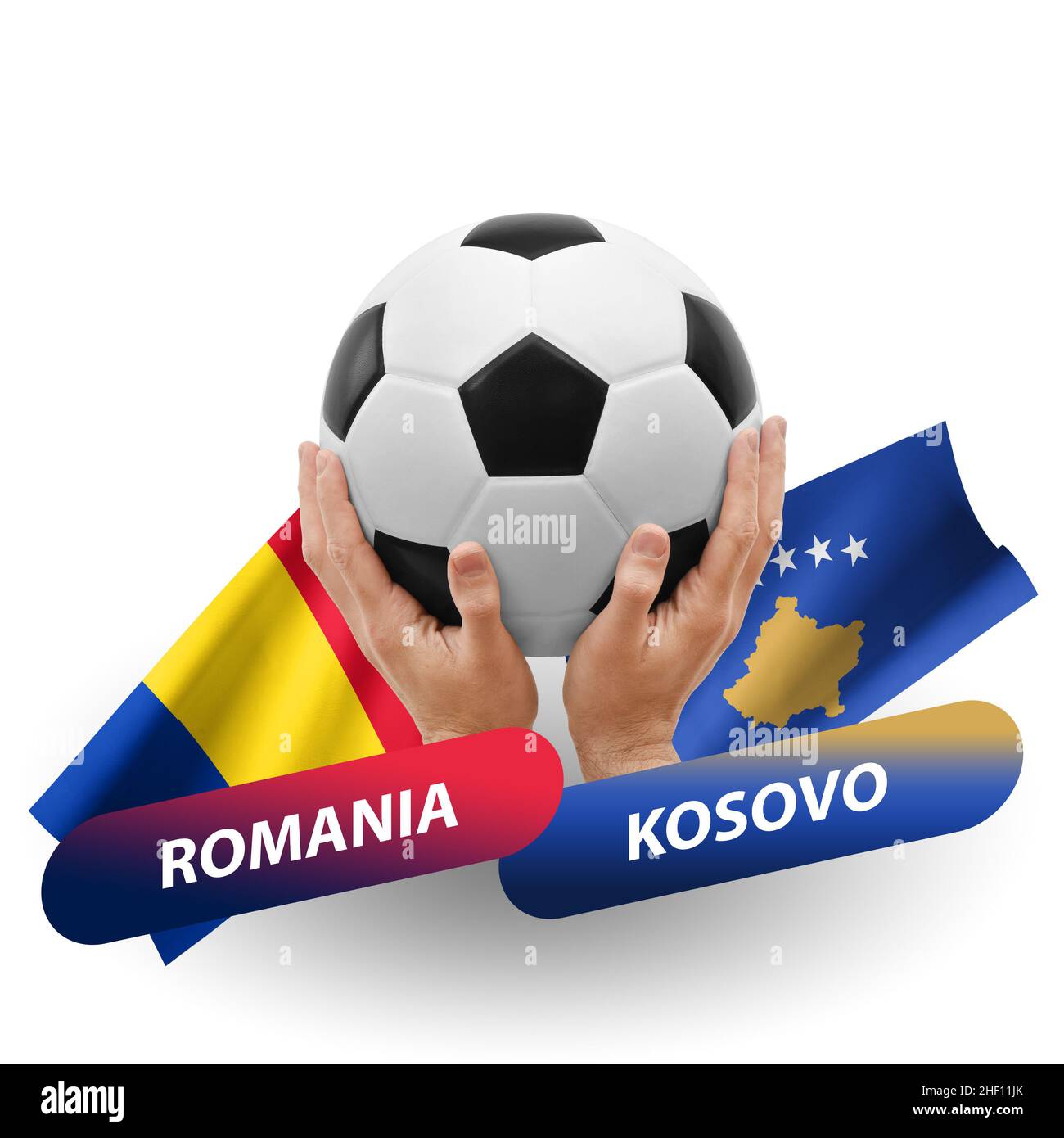 Match de football, équipes nationales roumanie contre kosovo Banque D'Images