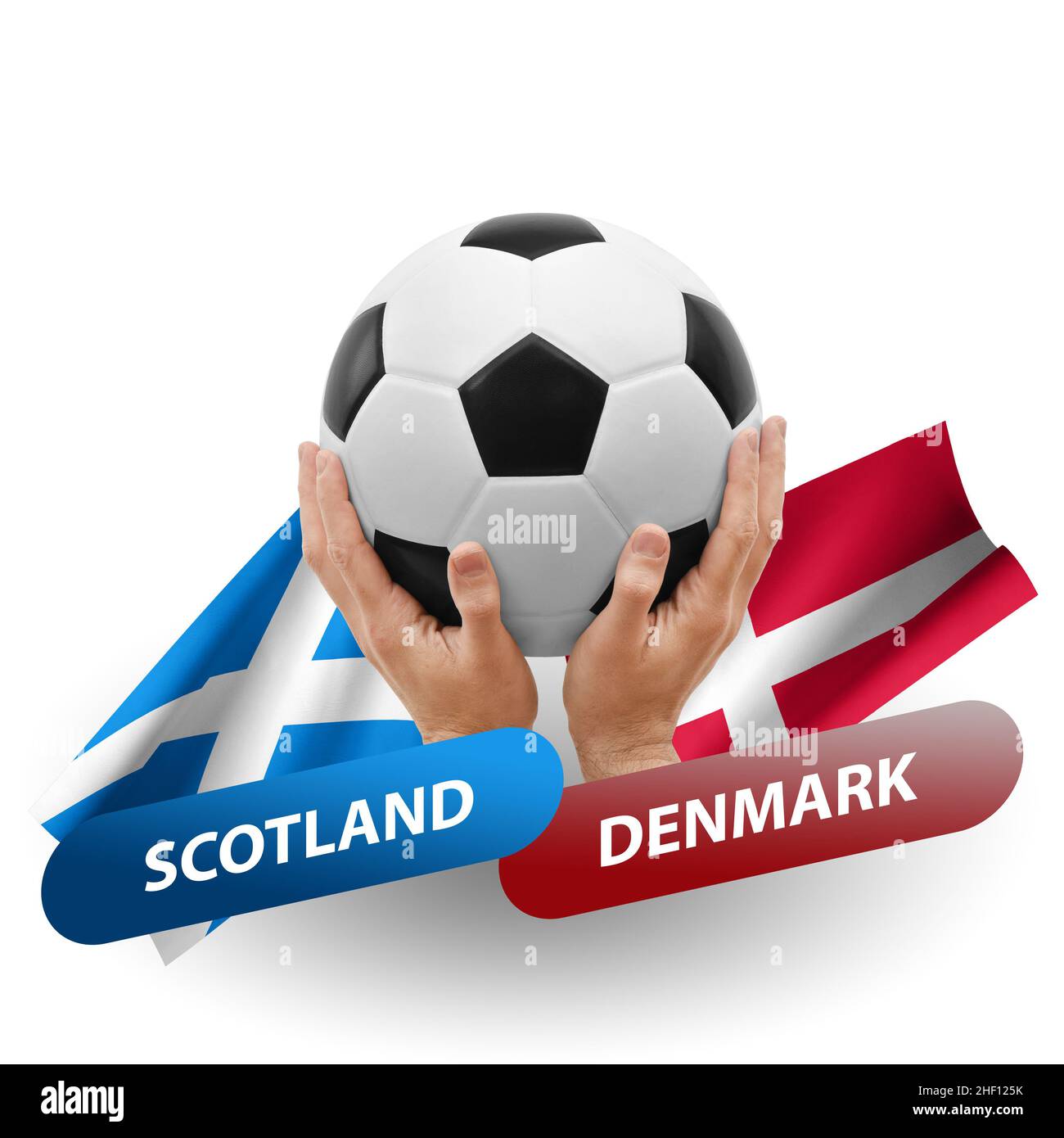 Match de football, équipes nationales ecosse contre danemark Banque D'Images