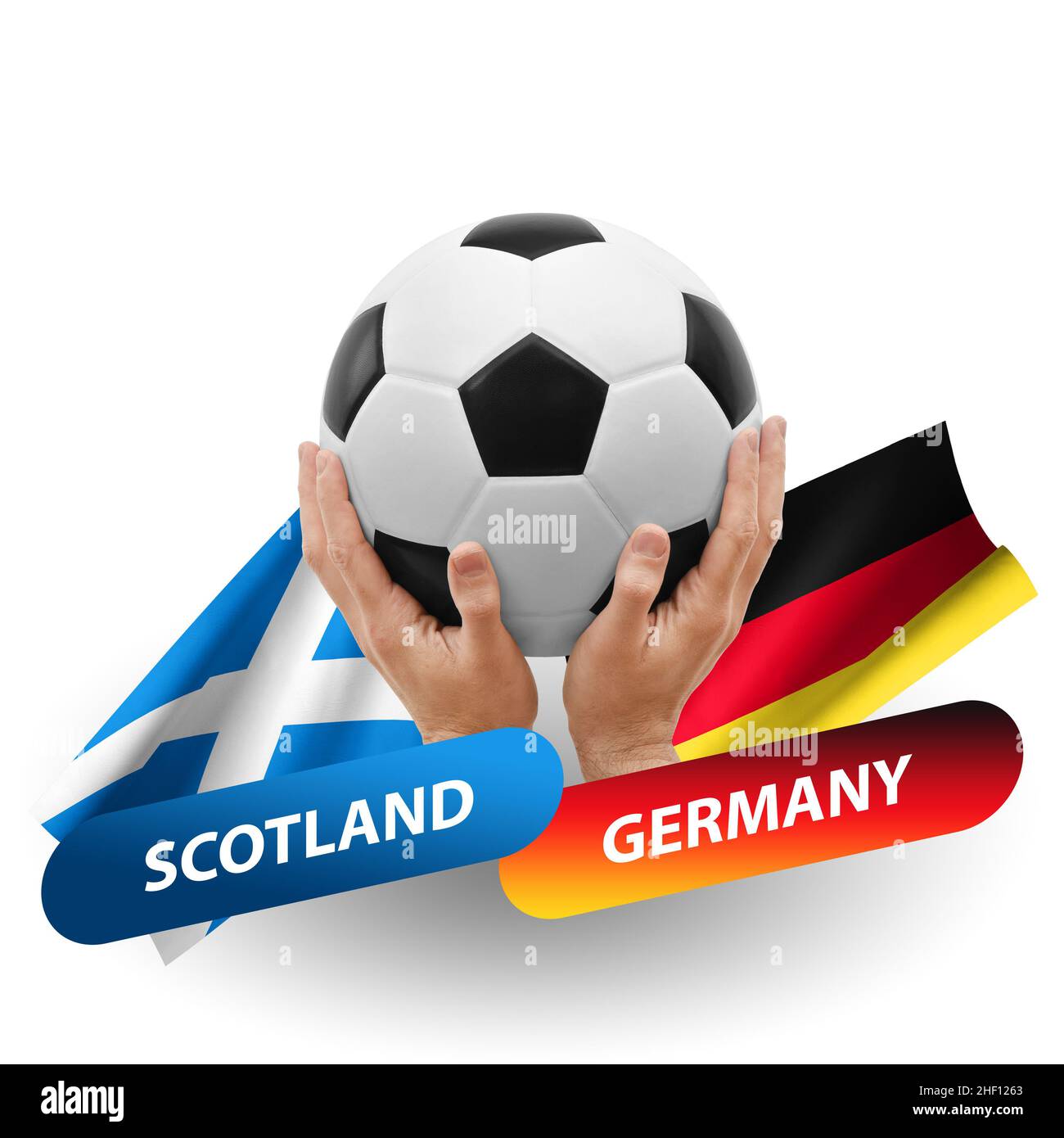 Match de football, équipes nationales ecosse contre allemagne Banque D'Images