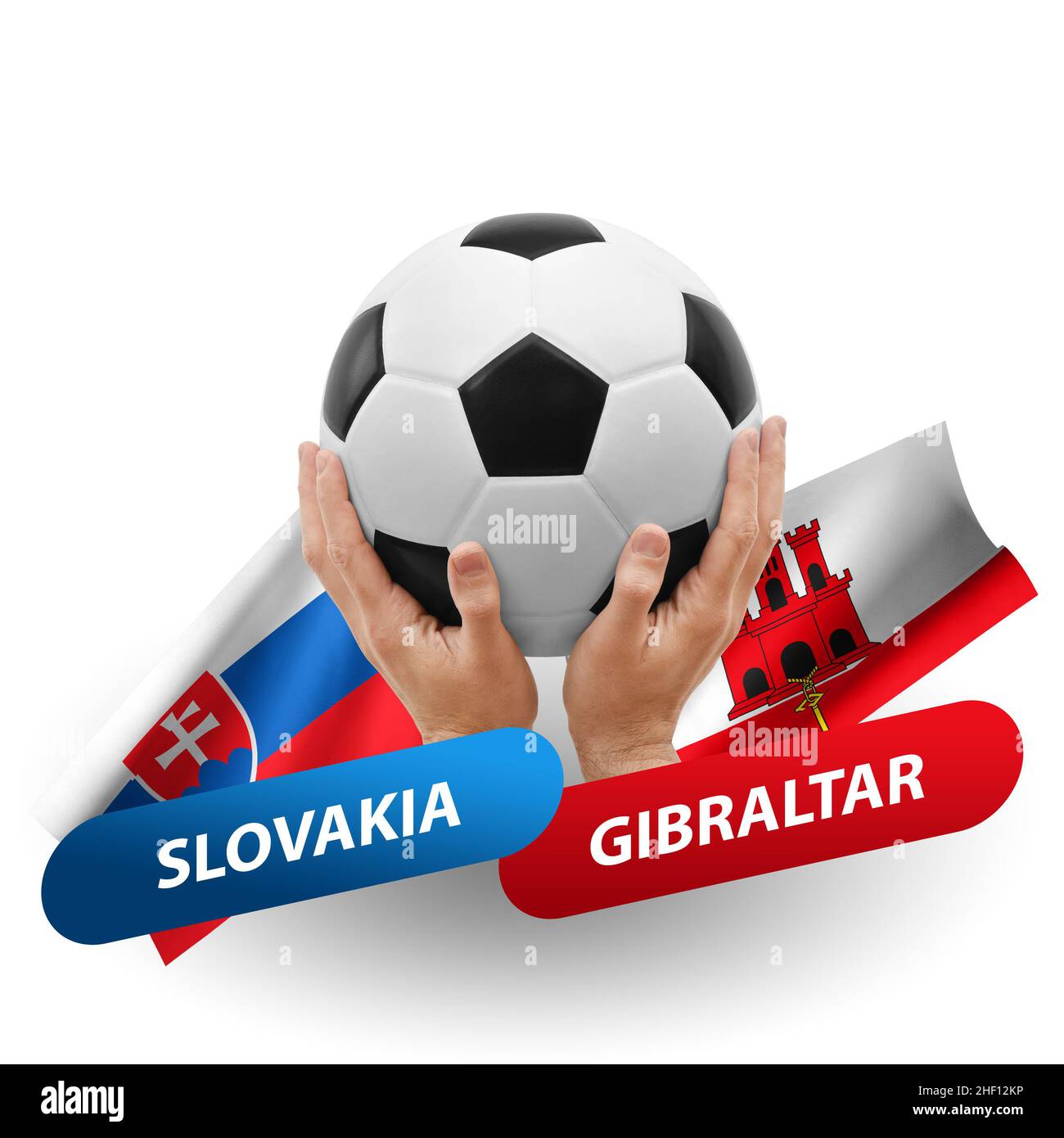 Match de football, équipes nationales slovaquie contre gibraltar Banque D'Images